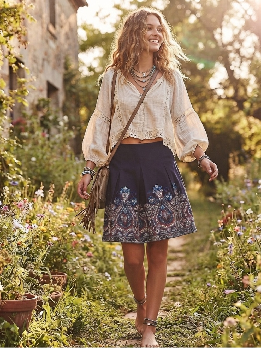 Talbots Navy Blue A-Line Skirt